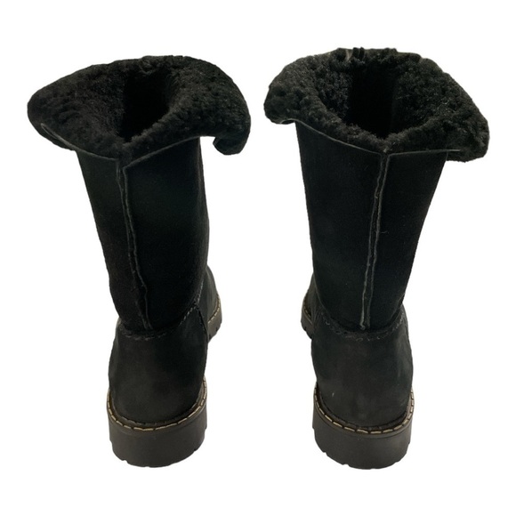 Sorel Suede Shearling Foldover Tall Black Boots Black Size 7M - Picture 6 of 8